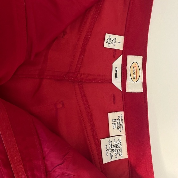 VTG Talbots Women’s 8 Velvety High Rise Red Pants Stretch Holiday Comfy Chic - Picture 3 of 12